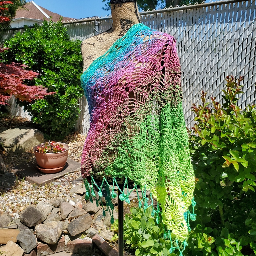 💖 New Handmade Crochet Shawl / Scarf / Pareo - Picture 6 of 10